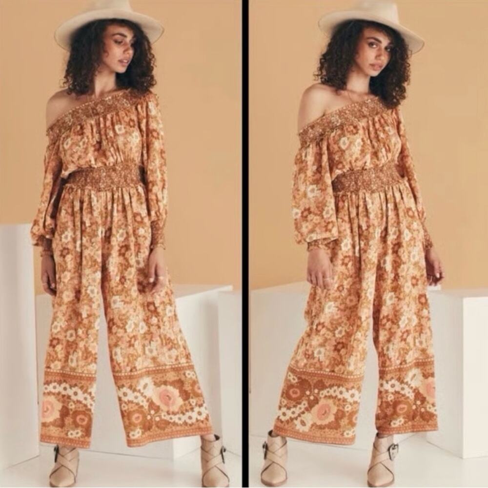 Spell & The Gypsy Collective Anne Floral Jumpsuit, Organic Cotton, Size XS